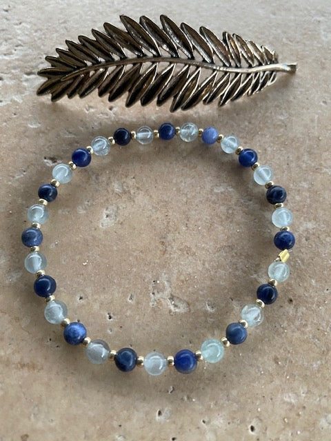 Bracelet Aigue Marine et Sodalite