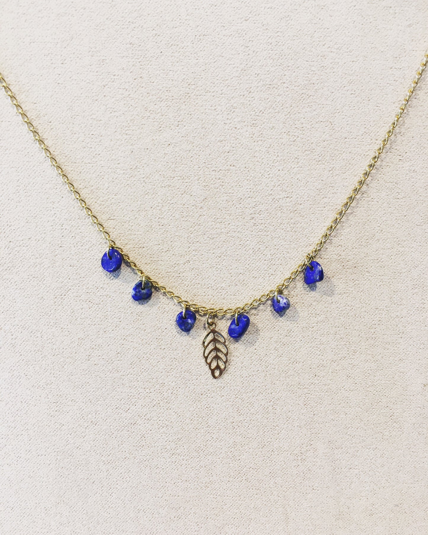 Collier en acier inoxydable et Lapis Lazuli